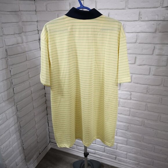 Tabasco Sport O32 Dry Men's Size Large Yellow Blue & Green Striped Polo - Picture 2 of 8
